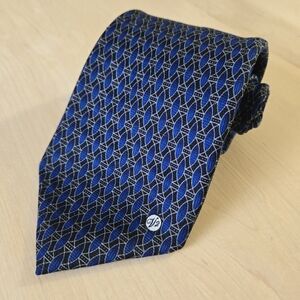 Versace Blue and Gray Geometric Tie